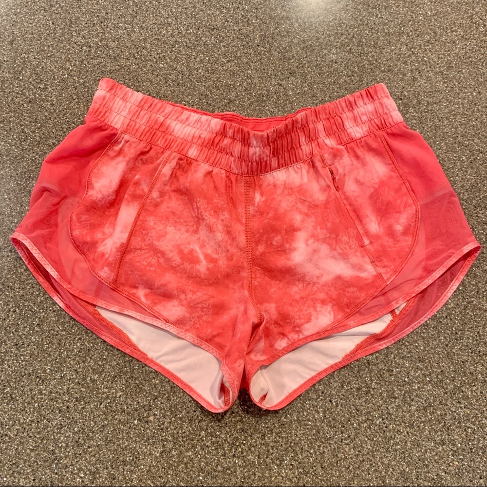 Lululemon Tie Dye Coral Pink Shorts